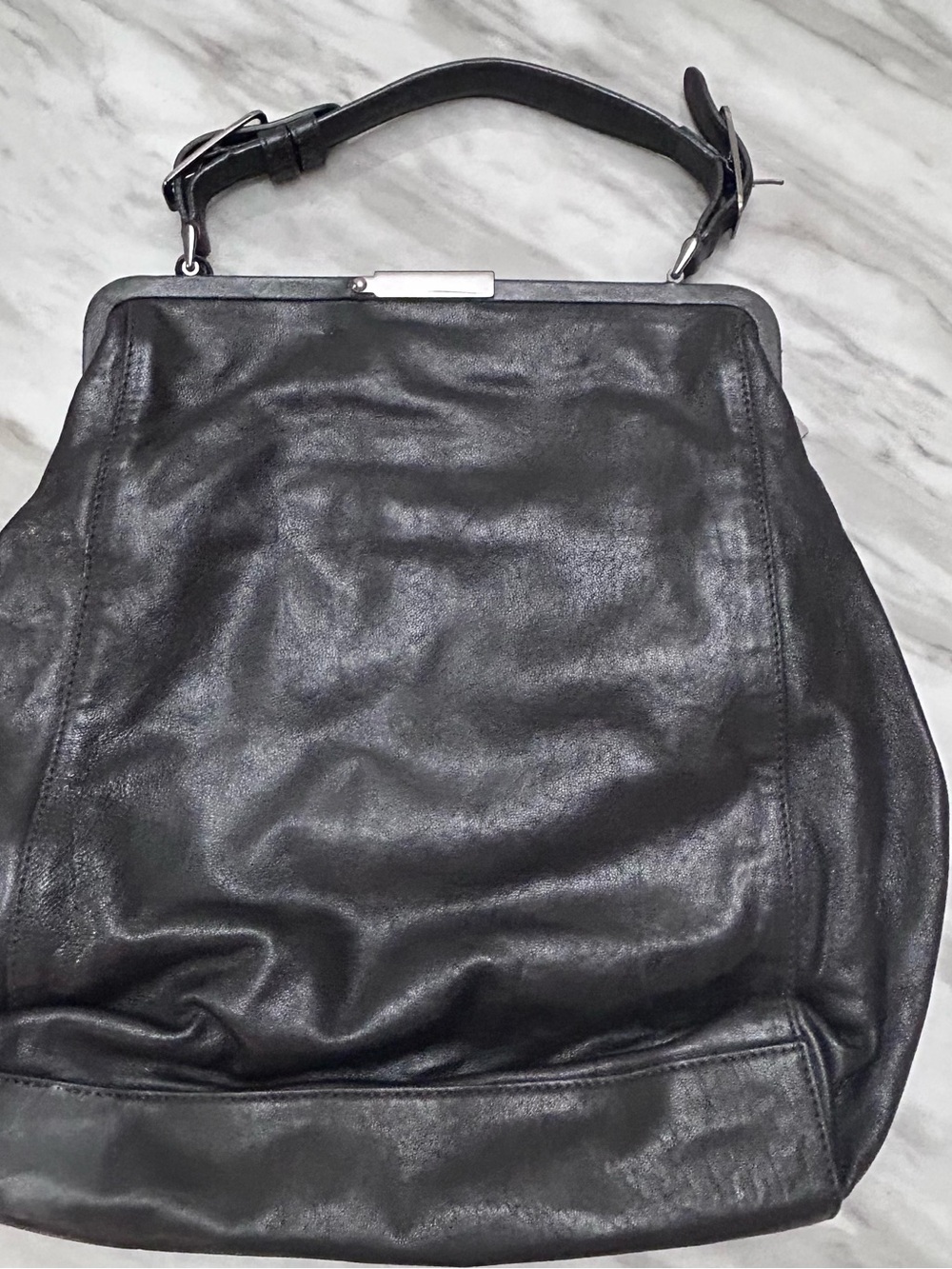 🎾MAKE OFFER🎾 Y2K Cole Haan Maria Sharapova Black Leather Bag Purse Bag Tote - Picture 3 of 9